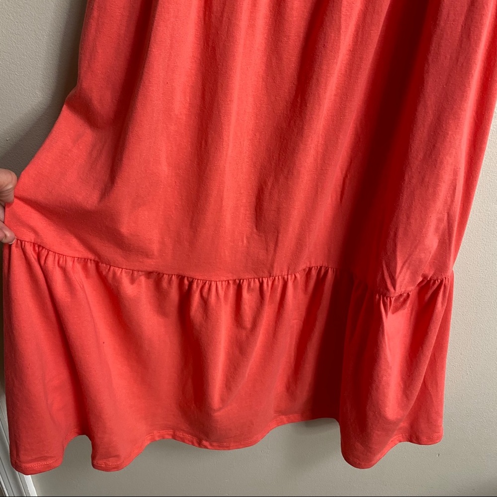 All In Favor Coral Tiered Jersey Tank Midi Dress - Picture 8 of 16